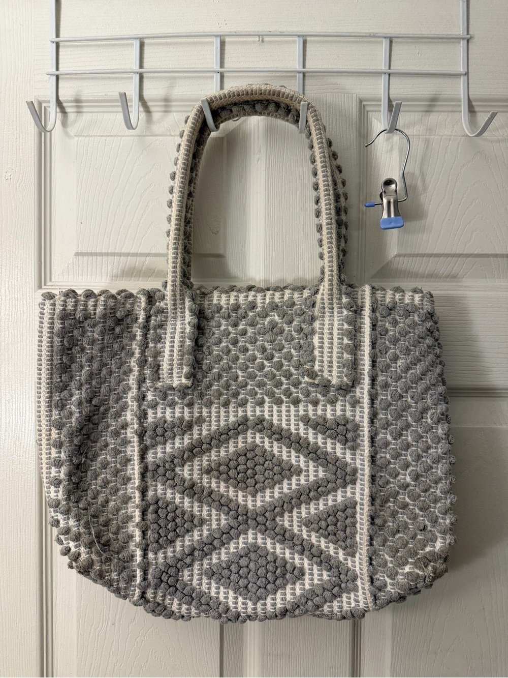 LISCIA Rombi Handwoven medium square tote hand bag